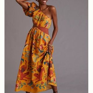 FARM x Anthropologie One-Shoulder Maxi Dress FARM Rio